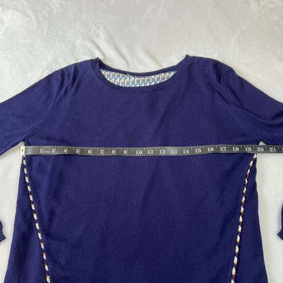 Women's Crewneck Mixed Media Knit Sweater Size Medium Relaxed Fit Colorful - Picture 7 of 9